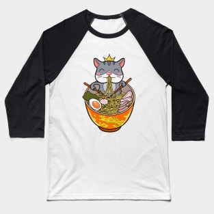 Cat Ramen Baseball T-Shirt